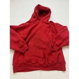 Men's Vintage Gap Heavyweight Red Cotton Blend Hoodie Pullover L